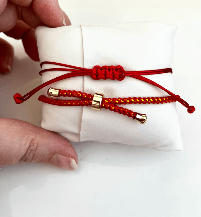 Bracciale Sicilia unisex con Maioliche in rilievo - Rosso
