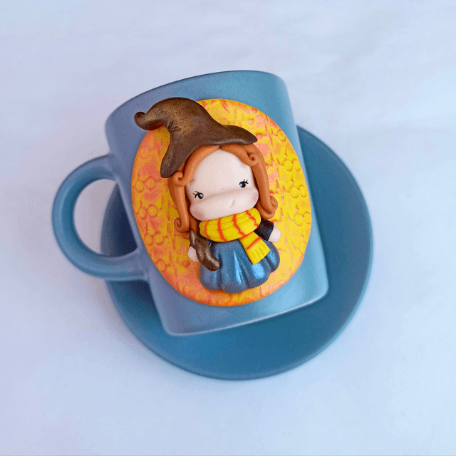SU ORDINAZIONE - Tazzina da caffè e piattino con personaggi fan art