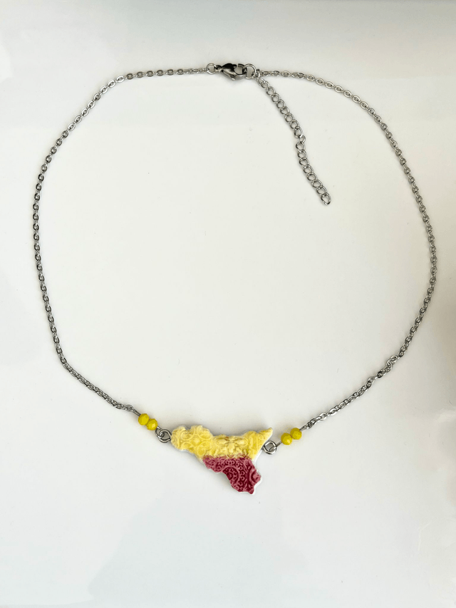 Collana Girocollo Sicilia con Maioliche in rilievo