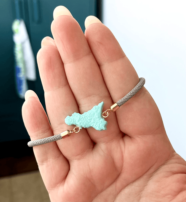 Bracciale Sicilia unisex con Maioliche in rilievo - Azzurro