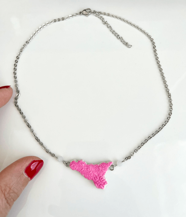 Collana Girocollo Sicilia con Maioliche in rilievo
