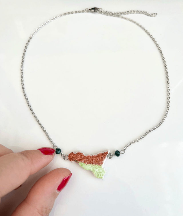 Collana Girocollo Sicilia con Maioliche in rilievo