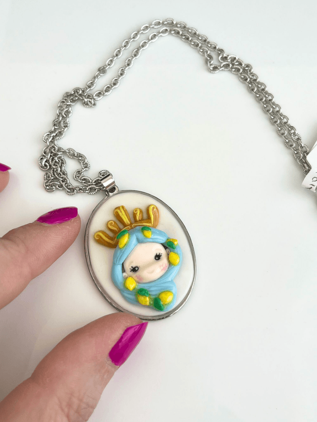 Collana Testa di Moro su cammeo ovale
