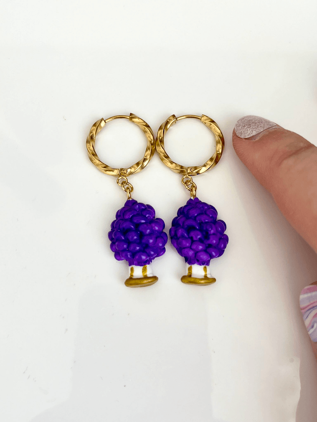 Orecchini Pigna Siciliana – Bijoux Artigianali Pendenti Donna con Base Dorata Senza Nichel