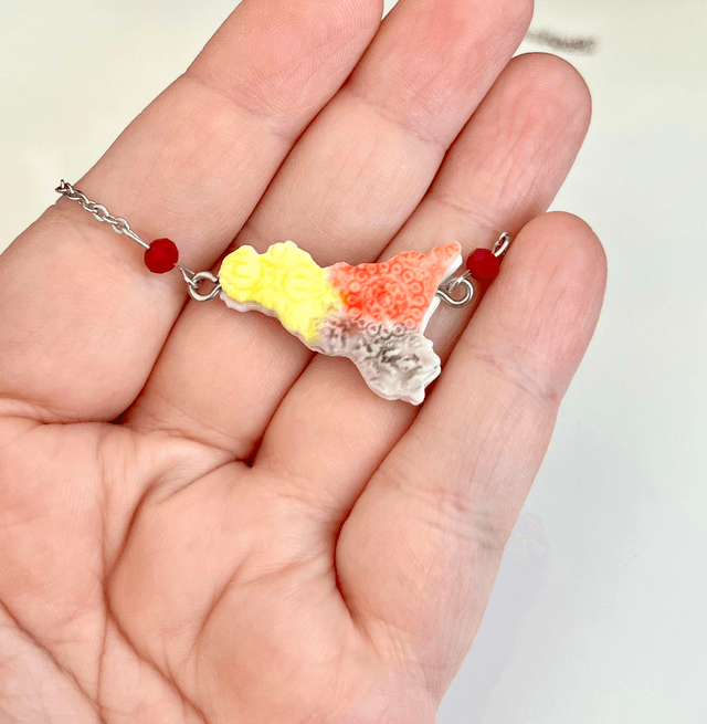 Collana Girocollo Sicilia con Maioliche in rilievo