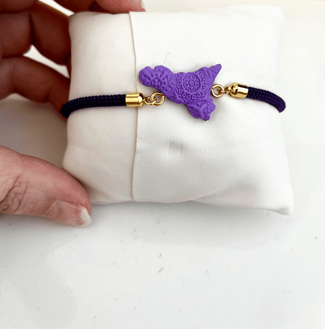 Bracciale Sicilia unisex con Maioliche in rilievo - Viola