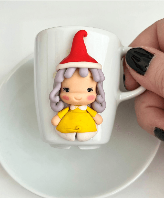 Tazzina da caffè e piattino con personaggio dei cartoni - Memole