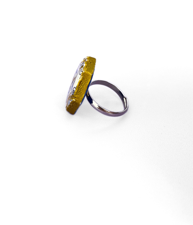 Anello Regolabile Fatto a Mano con Frammenti di Maioliche in Argilla Polimerica - Effetto Ceramica | Gioiello Artigianale  