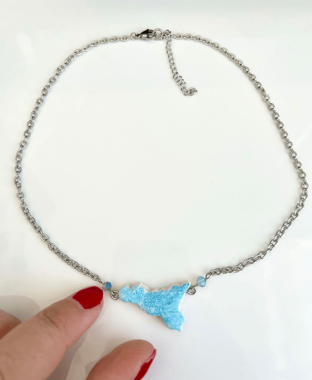 Collana Girocollo Sicilia con Maioliche in rilievo