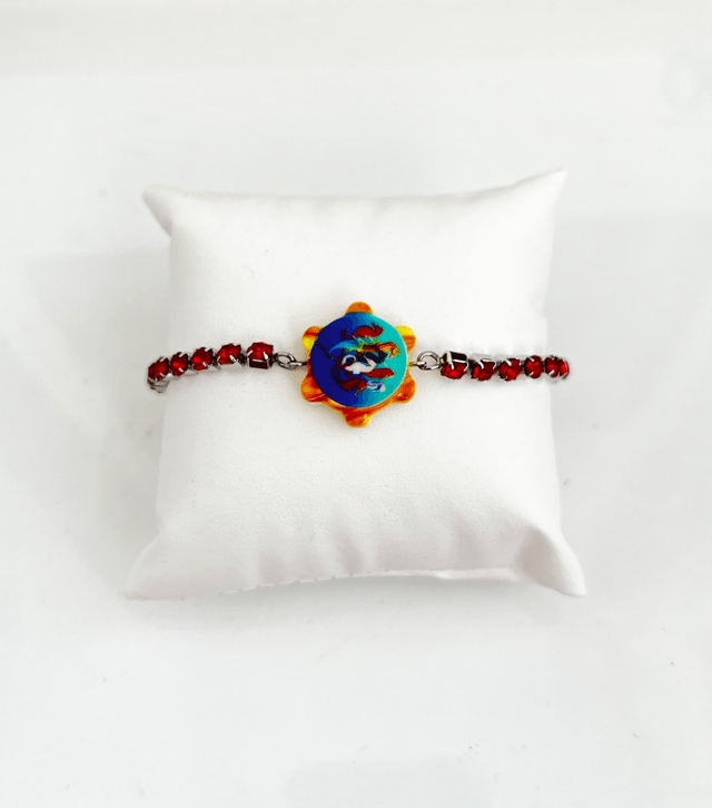 Bracciale Tennis con strass e Tamburello Siciliano in Ceramica