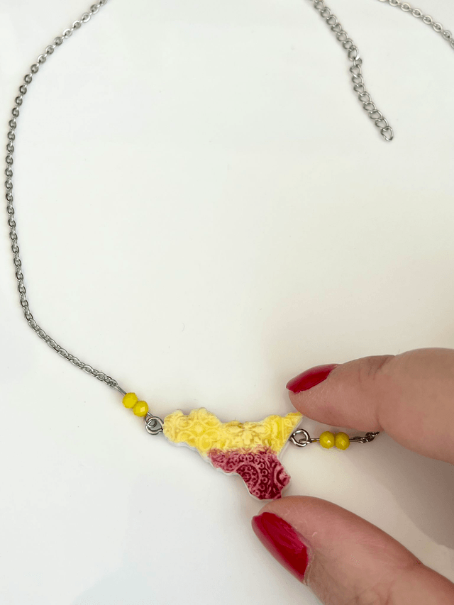 Collana Girocollo Sicilia con Maioliche in rilievo