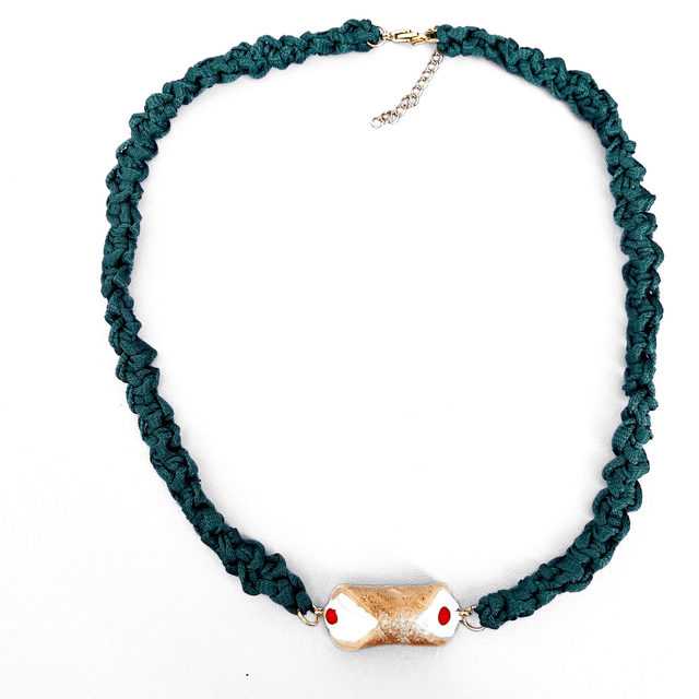 Parure Siciliana: Collana, bracciale, orecchini con Cannolo Gusto Ricotta e Ciliegia Candita – Artigianale in Argilla Polimerica, Regolabile