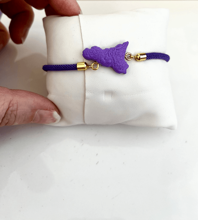 Bracciale Sicilia unisex con Maioliche in rilievo - Viola