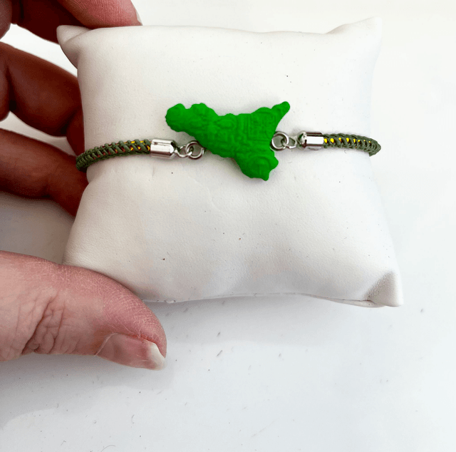 Bracciale Sicilia unisex con Maioliche in rilievo - Verde
