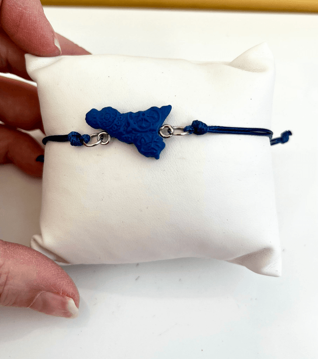 Bracciale Sicilia unisex con Maioliche in rilievo - Blu