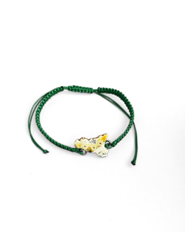 Bracciale Regolabile in Macramè con Sicilia in Argilla Polimerica - Vari Colori - Handmade