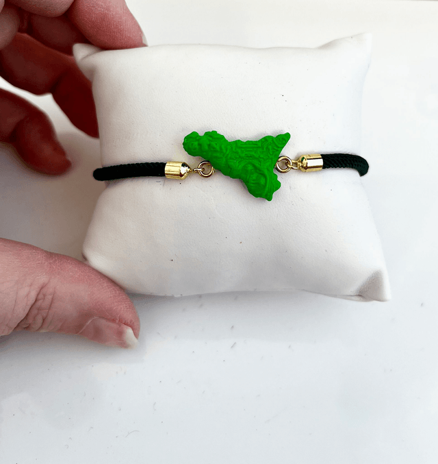 Bracciale Sicilia unisex con Maioliche in rilievo - Verde