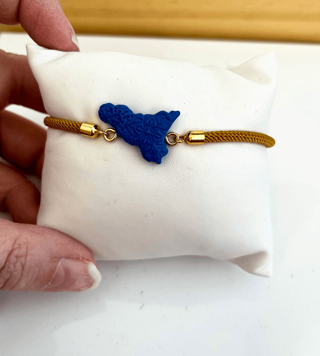 Bracciale Sicilia unisex con Maioliche in rilievo - Blu