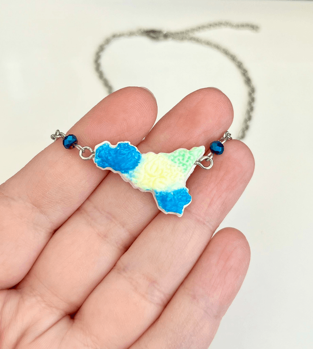 Collana Girocollo Sicilia con Maioliche in rilievo