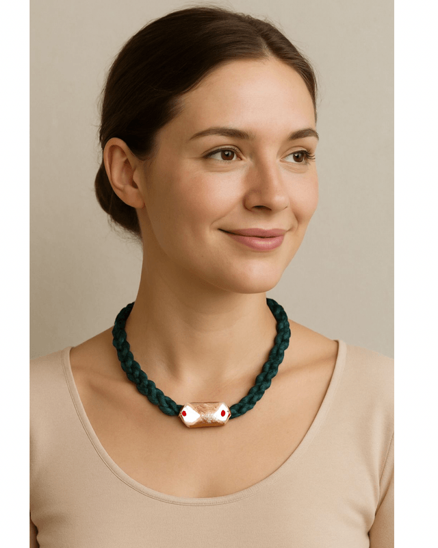 Parure Siciliana: Collana, bracciale, orecchini con Cannolo Gusto Ricotta e Ciliegia Candita – Artigianale in Argilla Polimerica, Regolabile