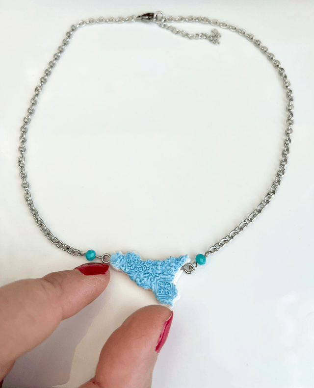 Collana Girocollo Sicilia con Maioliche in rilievo