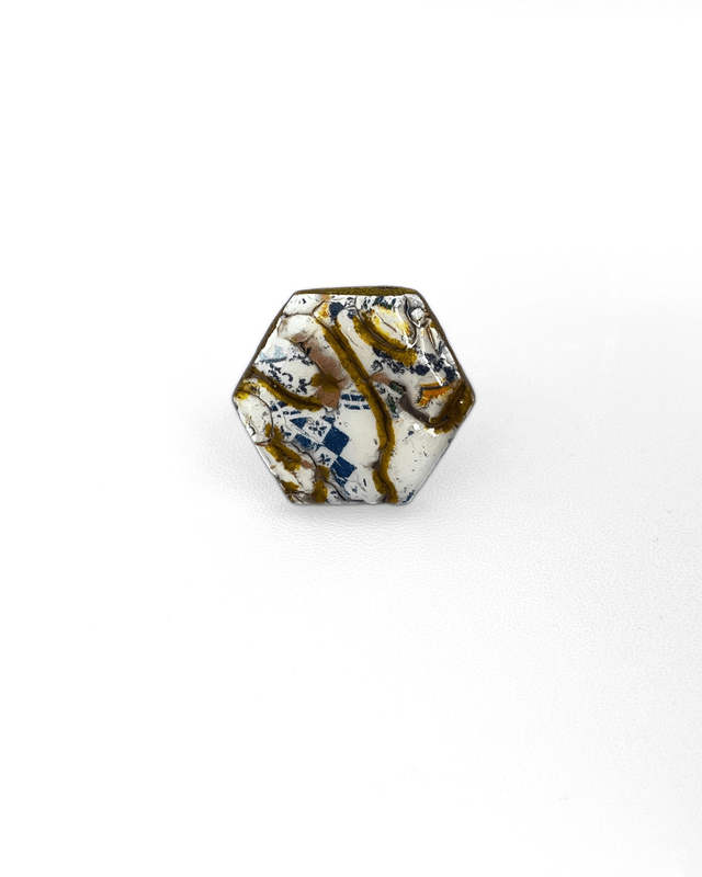 Anello Regolabile Fatto a Mano con Frammenti di Maioliche in Argilla Polimerica - Effetto Ceramica | Gioiello Artigianale  