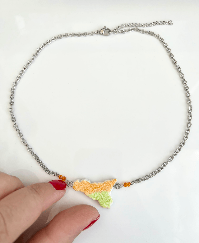 Collana Girocollo Sicilia con Maioliche in rilievo