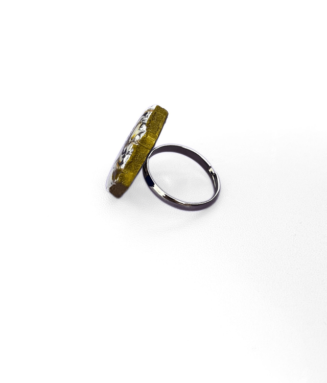 Anello Regolabile Fatto a Mano con Frammenti di Maioliche in Argilla Polimerica - Effetto Ceramica | Gioiello Artigianale  