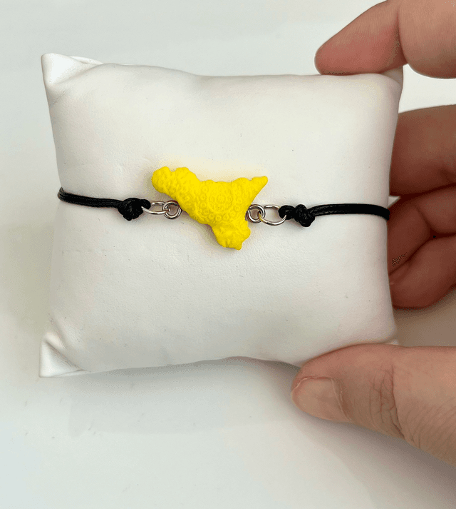 Bracciale Sicilia unisex con Maioliche in rilievo - Giallo