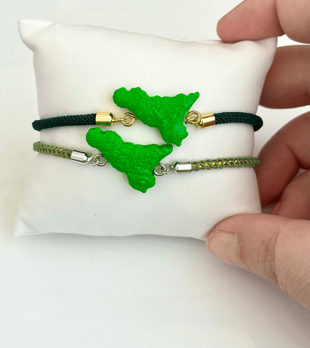 Bracciale Sicilia unisex con Maioliche in rilievo - Verde